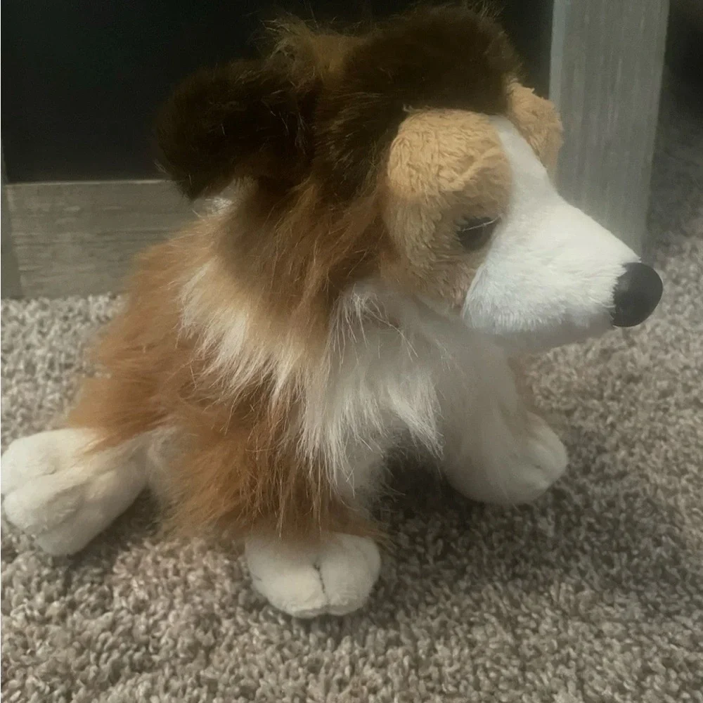 Ganz Webkinz Collie HM149 White Brown Plush 9'' Stuffed Animal Dog No Code‎